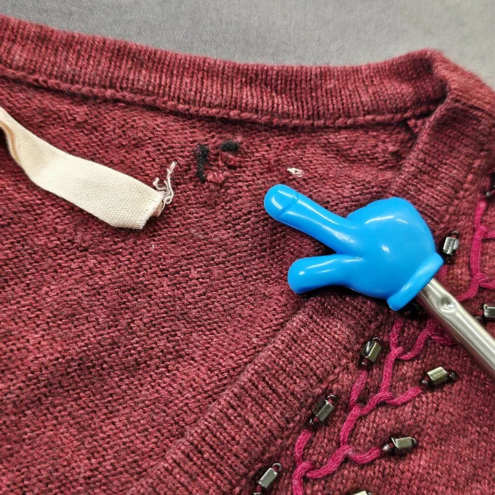 Anthropologie Cardigan S Sleeping On Snow Burgund EmbellishedSweater Angora